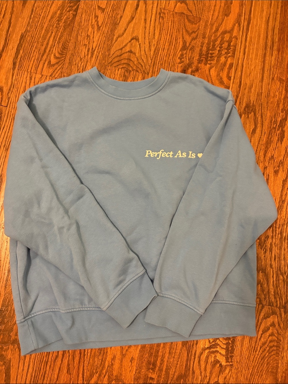 Universal Thread Light Blue 'Perfect As Is' Crewneck Sweatshirt